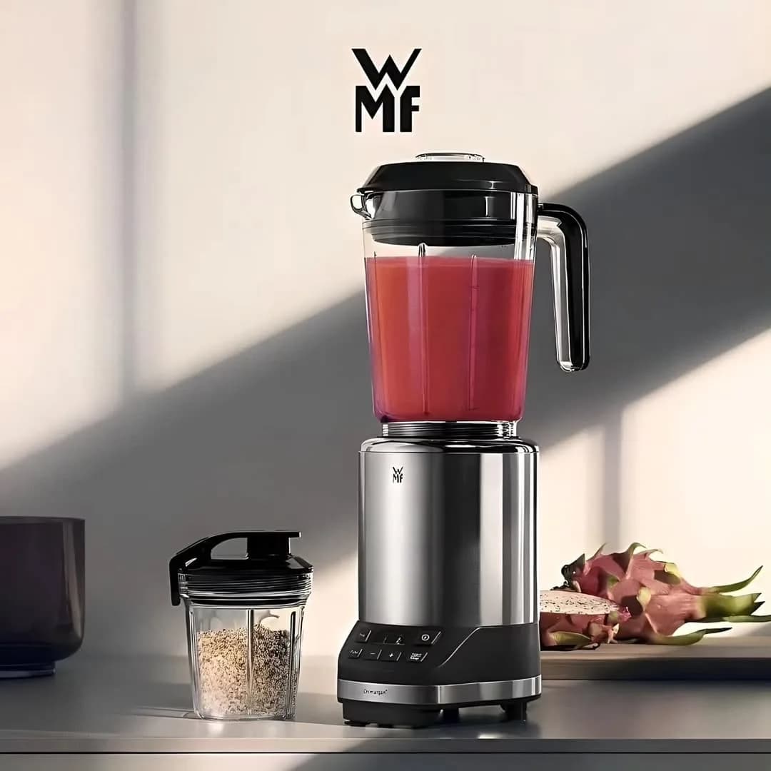 مخلوطکن چندکاره KULT Pro WMF، رنگ نقرهای و مشکی، جنس استیل و شیشه، مخلوطکن ایستاده