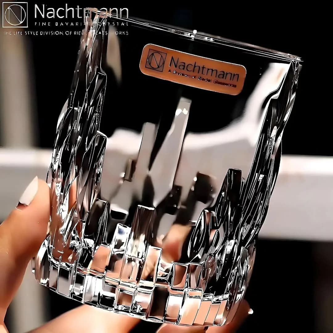 لیوان کریستال Nachtmann، رنگ شفاف، جنس شیشه، طرح هندسی، استوانهای، تراشخورده