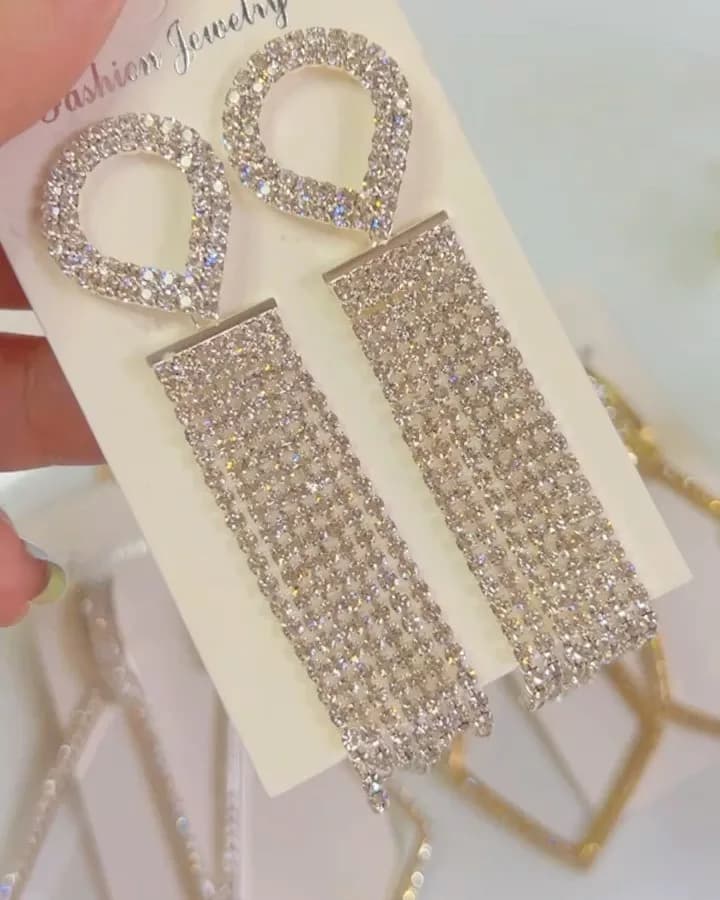 گوشواره مجلسی فول نگین