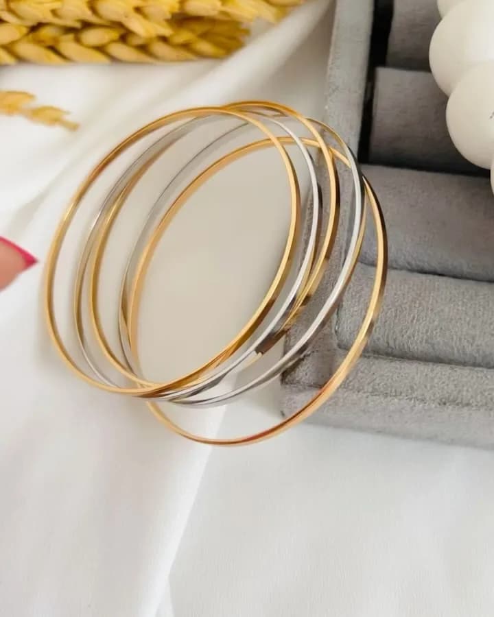 النگو آینه‌ای طرح طلا