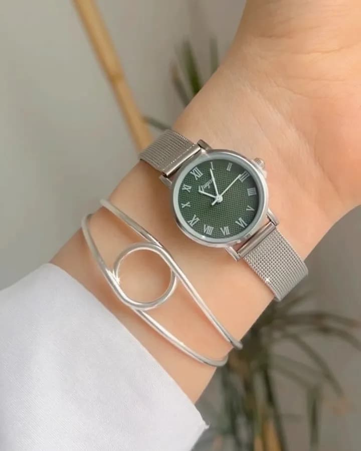 ست ساعت و بنگل آب نقره