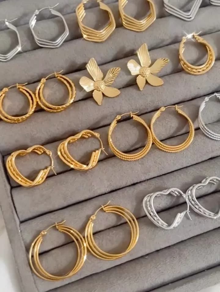 گوشواره استیل رنگ ثابت