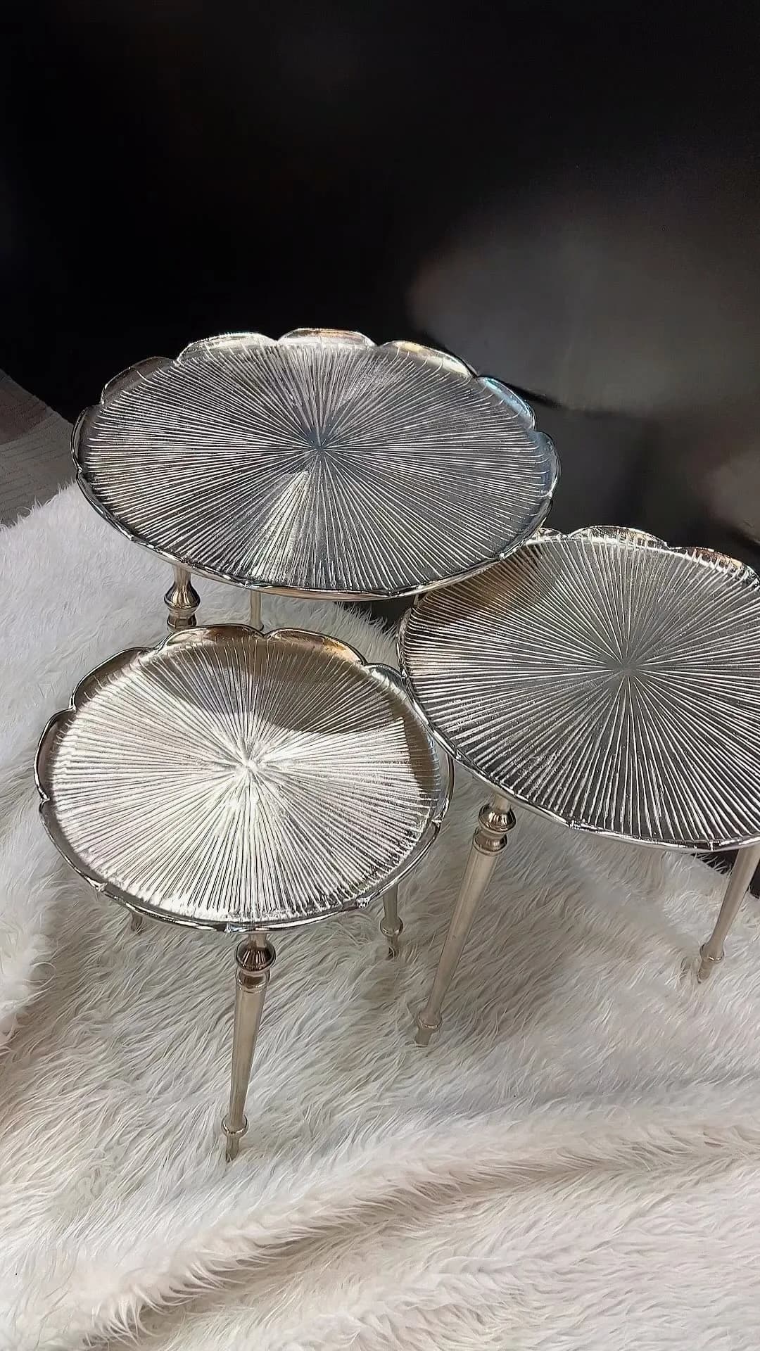 میز عسلی سه سایزی آلومینیومی