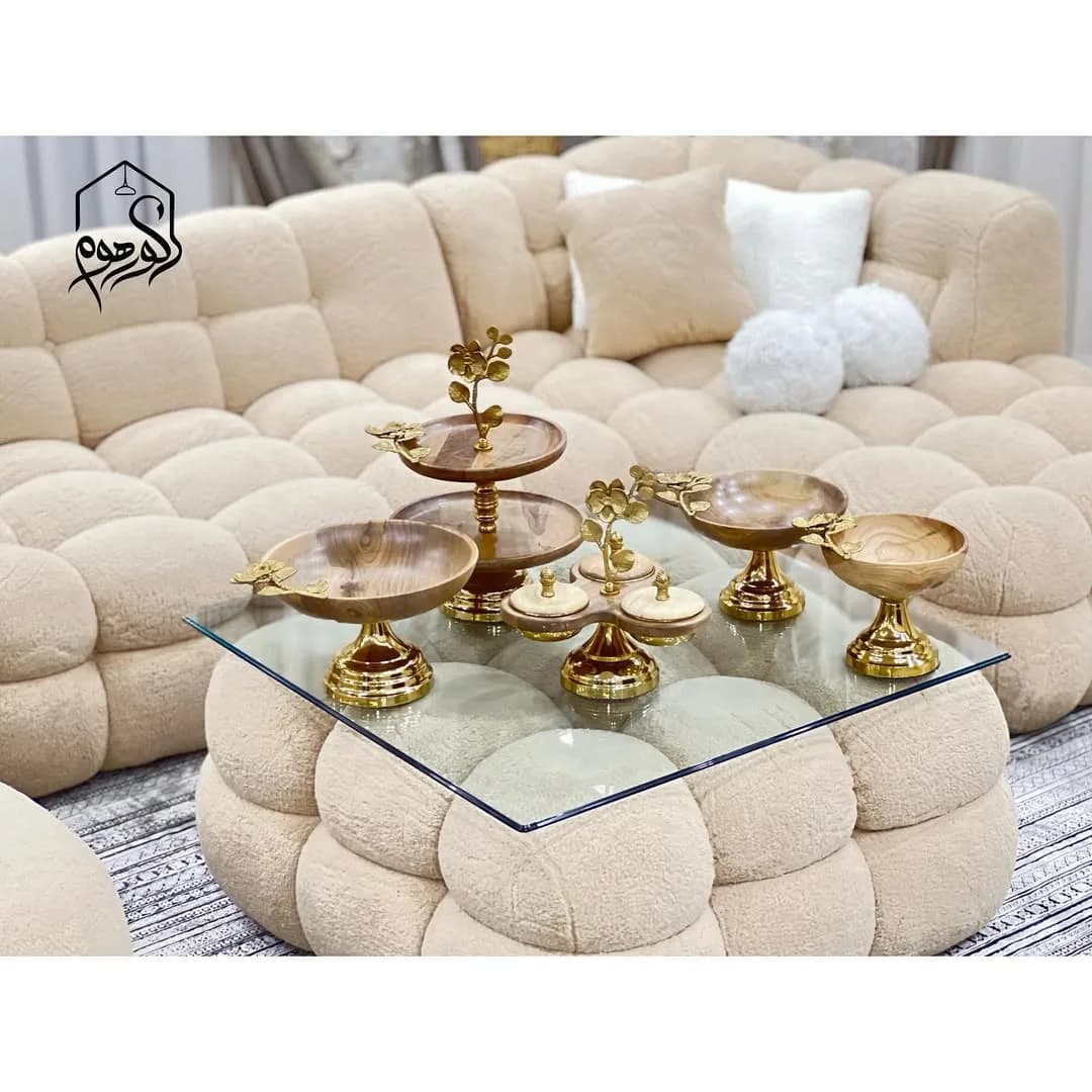 سرویس پذیرایی چوب گردو پنج تیکه