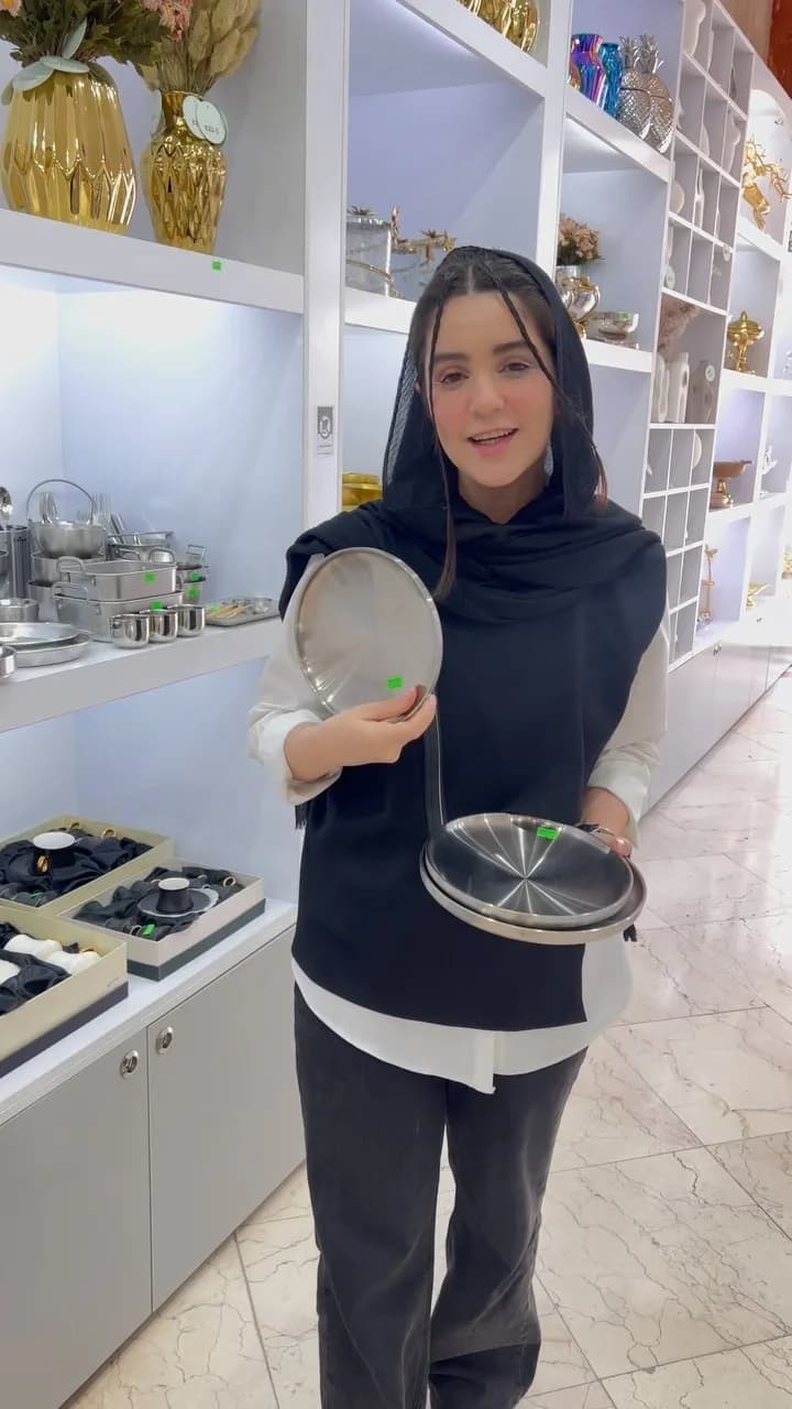 سینی استیل، رنگ نقرهای، گرد، دوطبقه
