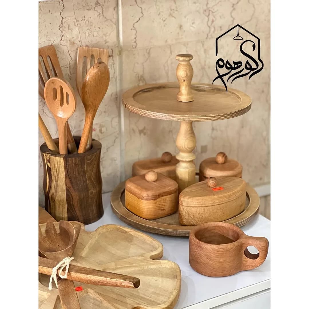 استند دو طبقه چوبی