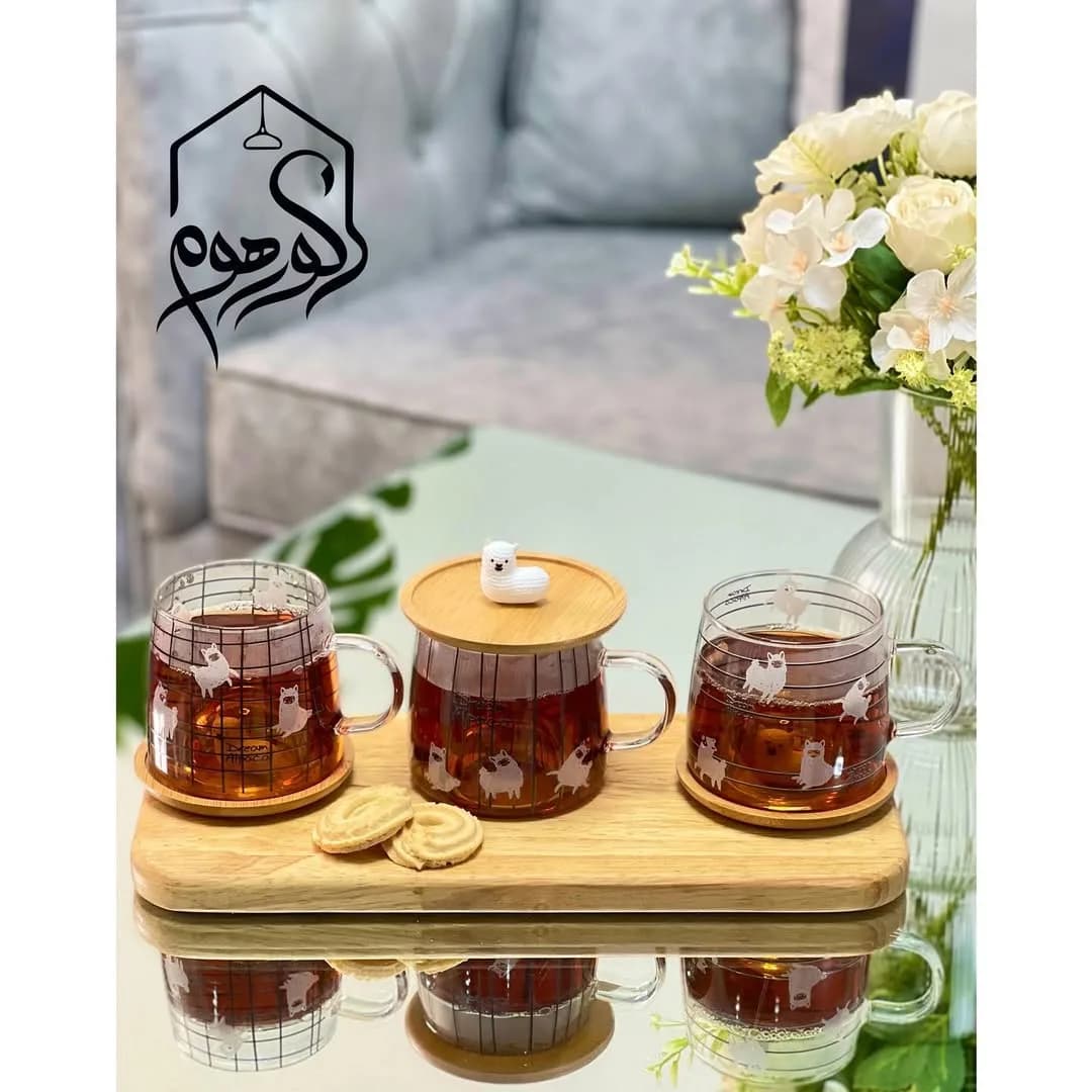 ماگ پیرکس با در چوبی