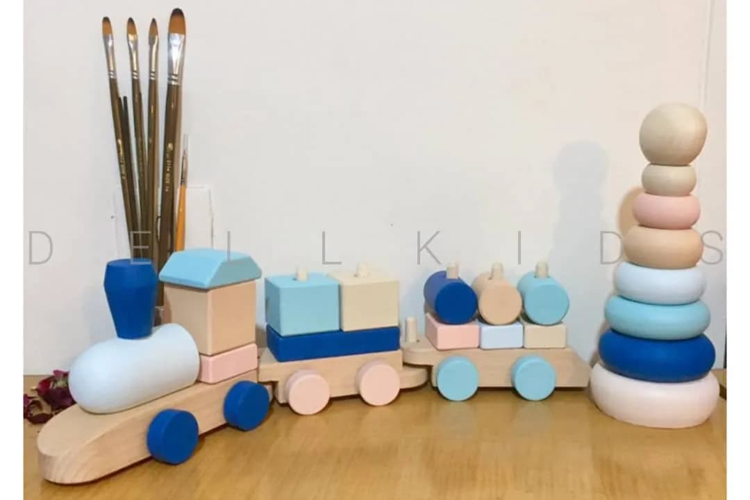 ست اسباب بازی چوبی آسمونی