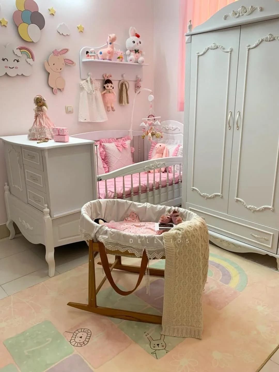 گهواره حصیری چوبی نوزاد