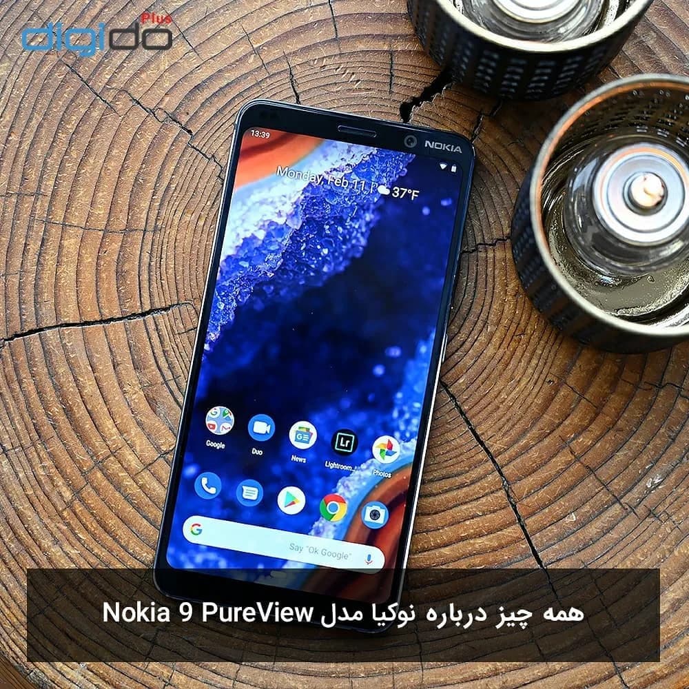 گوشی نوکیا 9 PureView Nokia، رنگ قهوهای و آبی، جنس چوب و فلز، گوشی موبایل