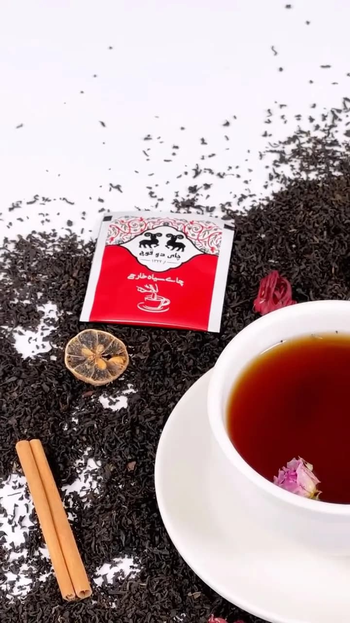 چای سیاه خارجی کیسه‌ای دوقوچ، رنگ قرمز، ساشه تک‌نفره