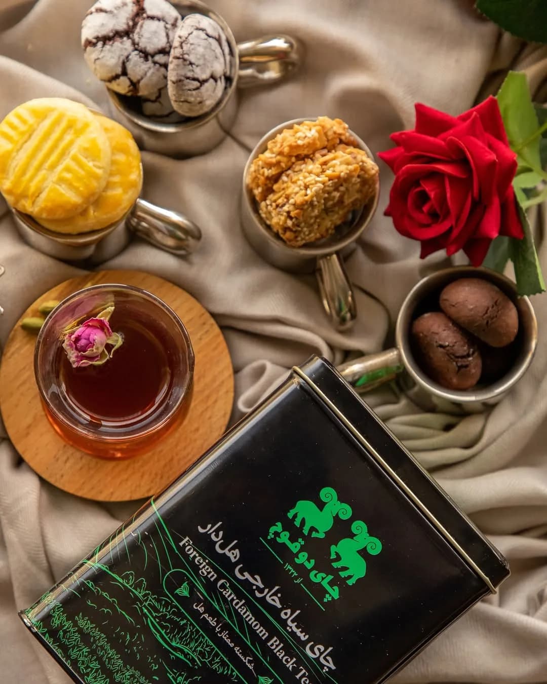 چای سیاه هل قوطی فلزی دوقوچ