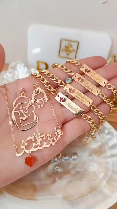 ست دستبند و گردنبند طلا کودک