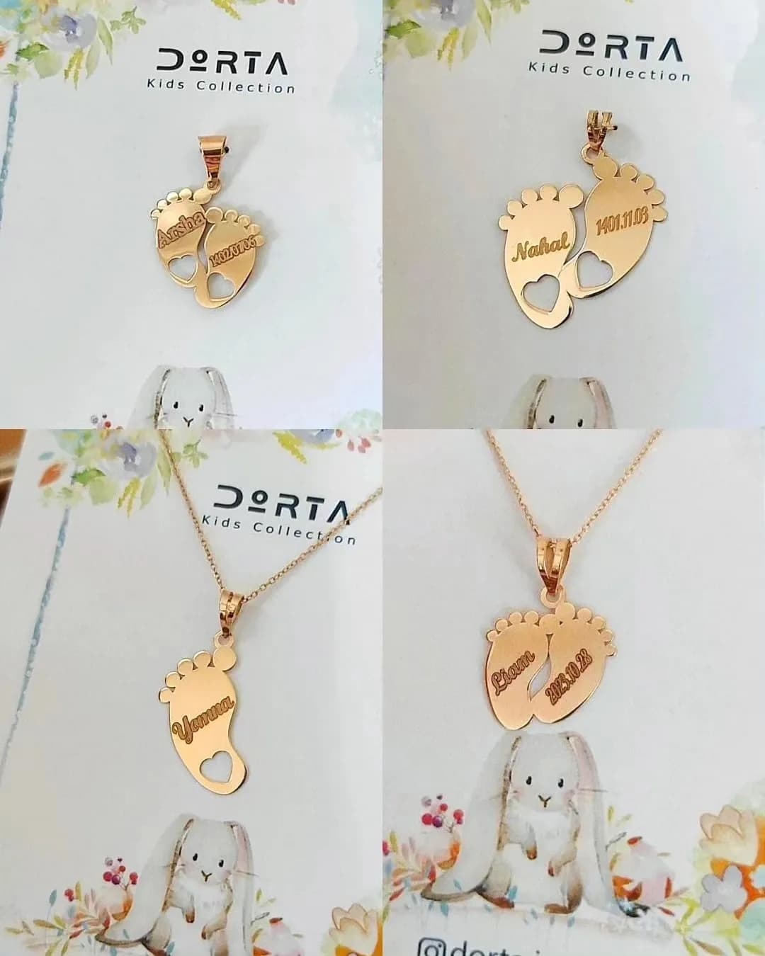 پلاک طلا طرح پای کودک