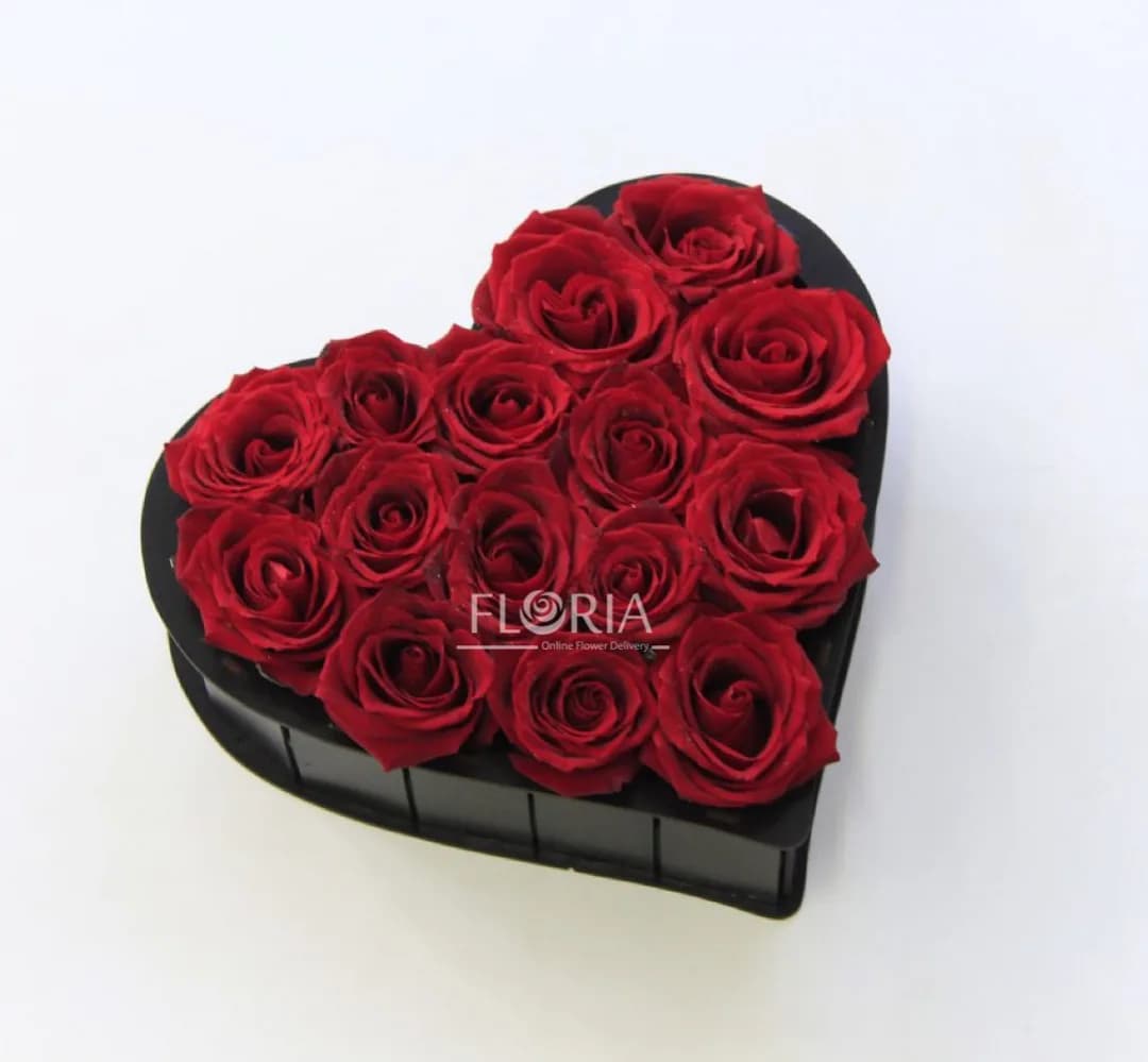 باکس گل، رنگ قرمز و مشکی، قلبی شکل
