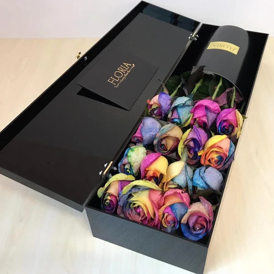 باکس گل رز رنگینکمانی فلوریا