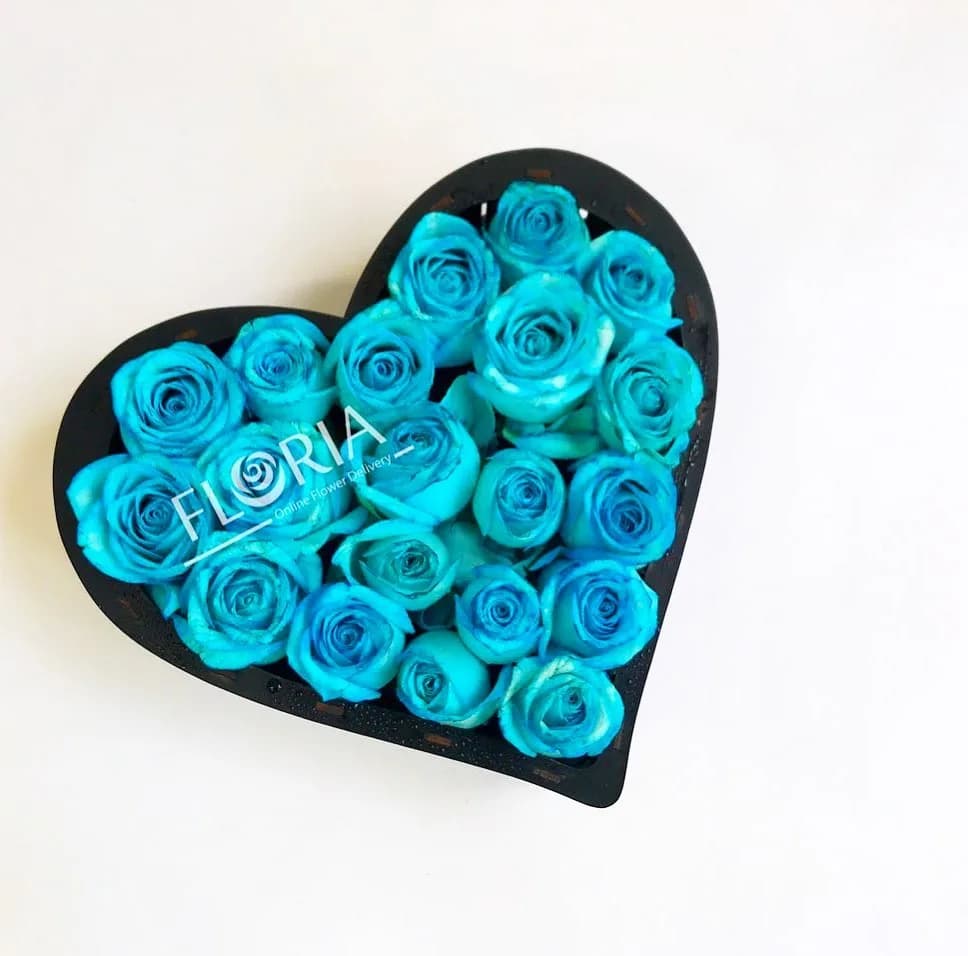 باکس گل رز آبی، باکس گل قلبی