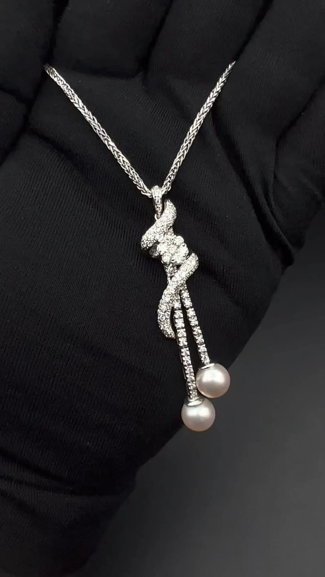 آویز مروارید و برلیان ژاپنی