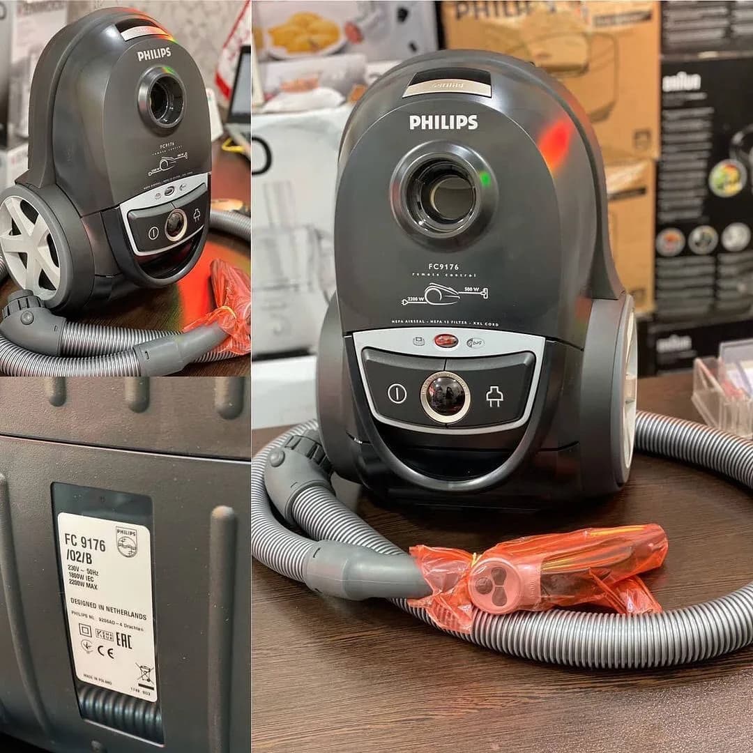 جاروبرقی مدل FC9176 فیلیپس، رنگ خاکستری، جنس پلاستیک، کیسهای با لوله خرطومی