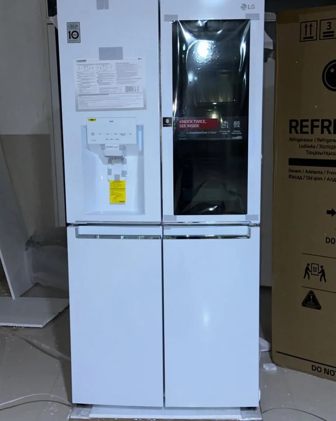 یخچال پنجدرب ۳۰ فوت مدل X29 الجی، رنگ سفید، جنس فلز و شیشه، چهار درب اینستاویو