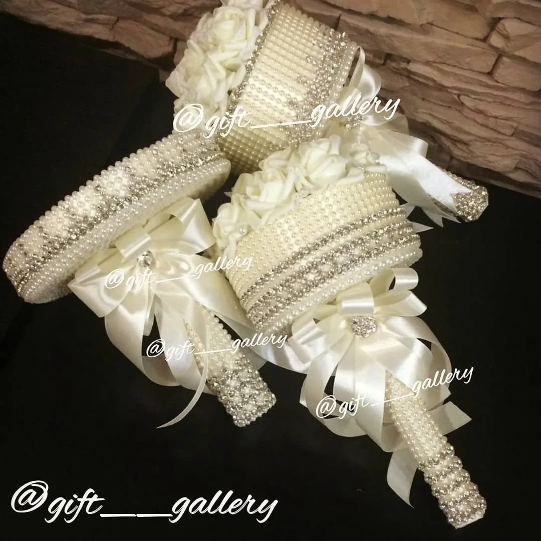 پایه دسته گل عروس مرواریدی