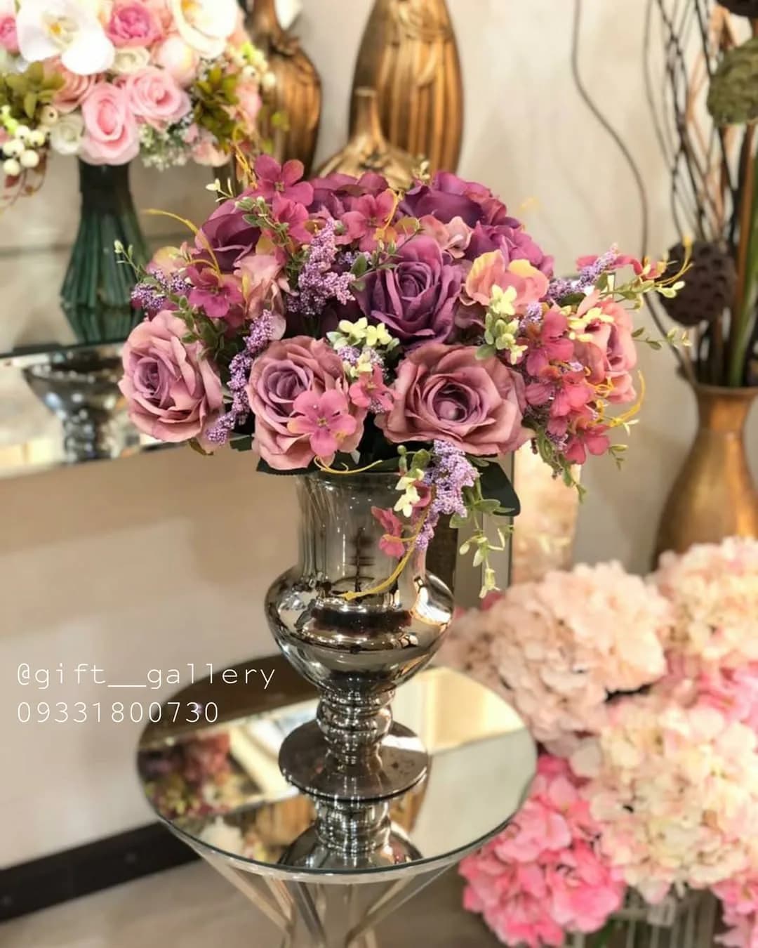 بوته رز دو رنگ مصنوعی