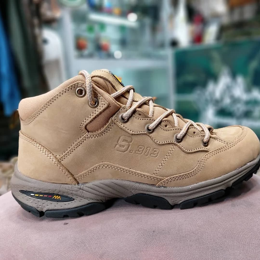 کتانی چرم S.313 — رنگ خاکی — نمای کنار — رویه چرم