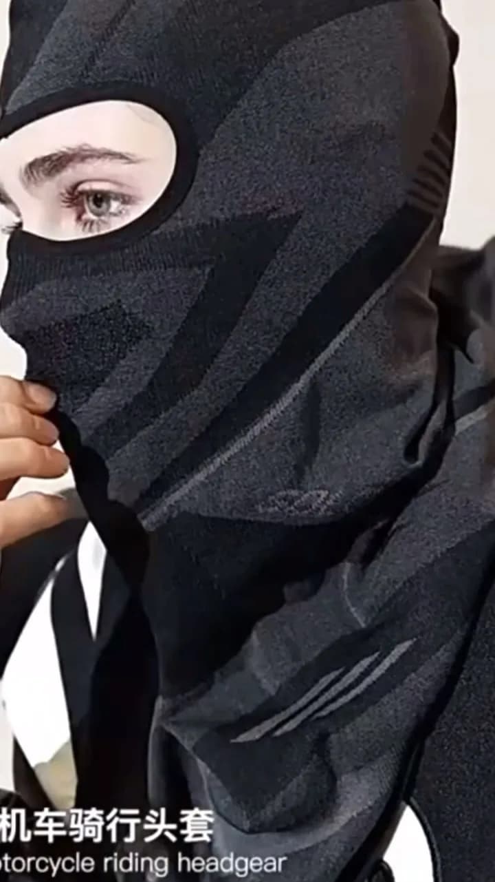 بالاکلاوا موتورسواری، رنگ مشکی، جنس بافتنی، کلاه صورت