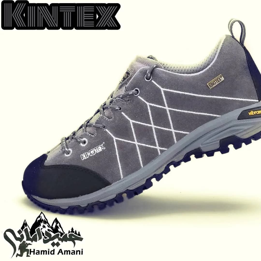 کتانی کوهنوردی ضدآب kindex — رنگ طوسی — نمای کنار — کفه طبی