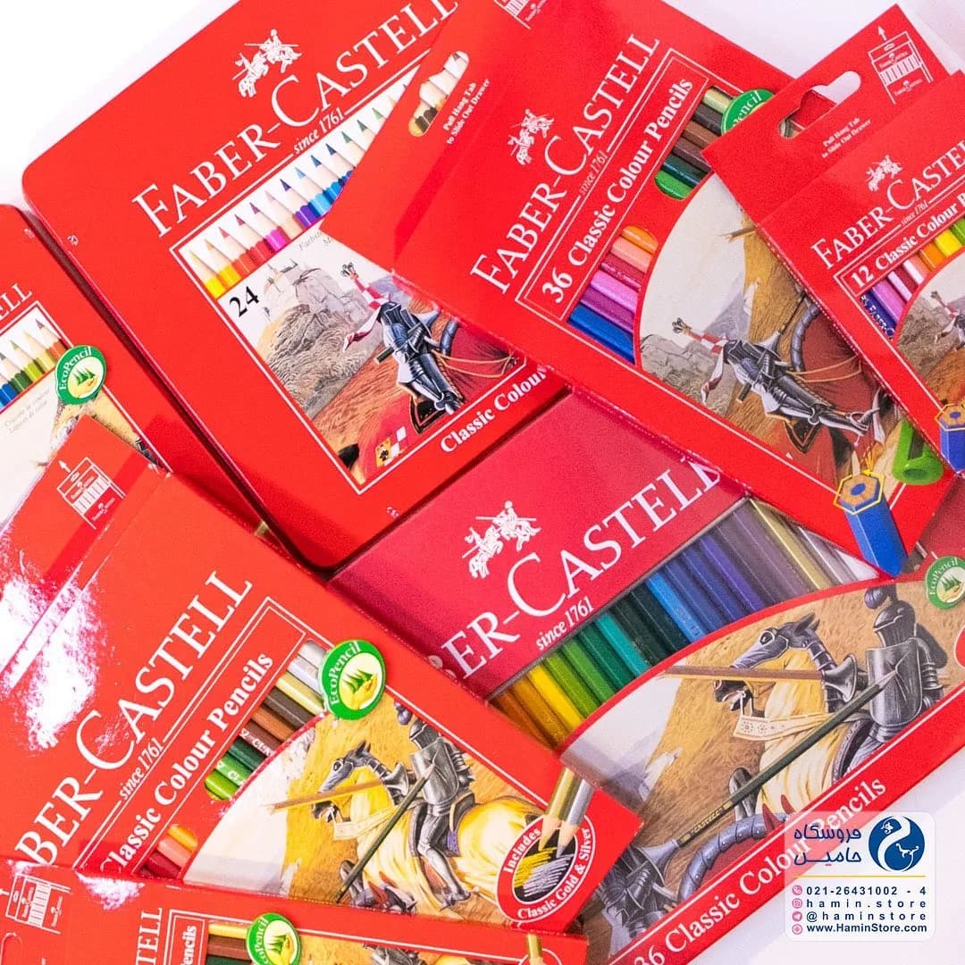 مداد رنگی فابرکاستل — رنگ قرمز — نمای چندکالا — Faber-Castell