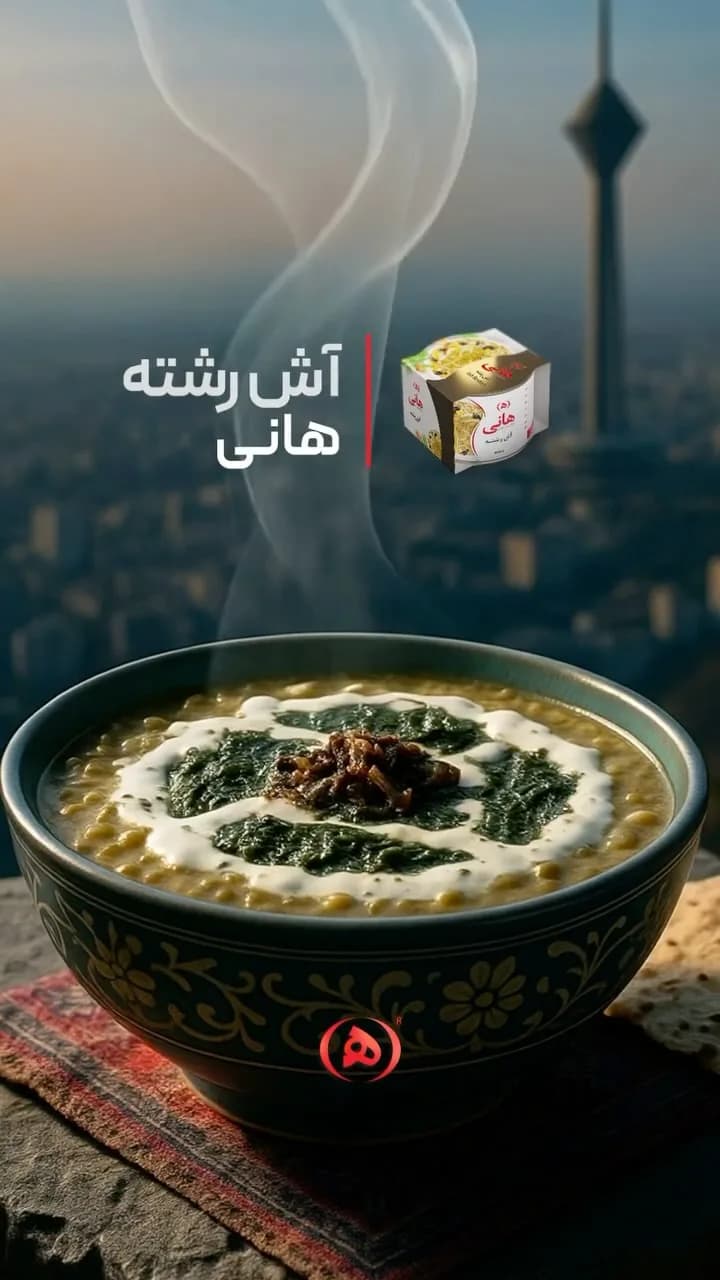 آش رشته آماده هانی، رنگ سبز، سفید و قهوه‌ای