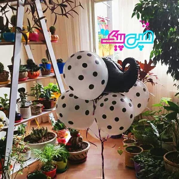 بادکنک فویلی سبیل و خالدار