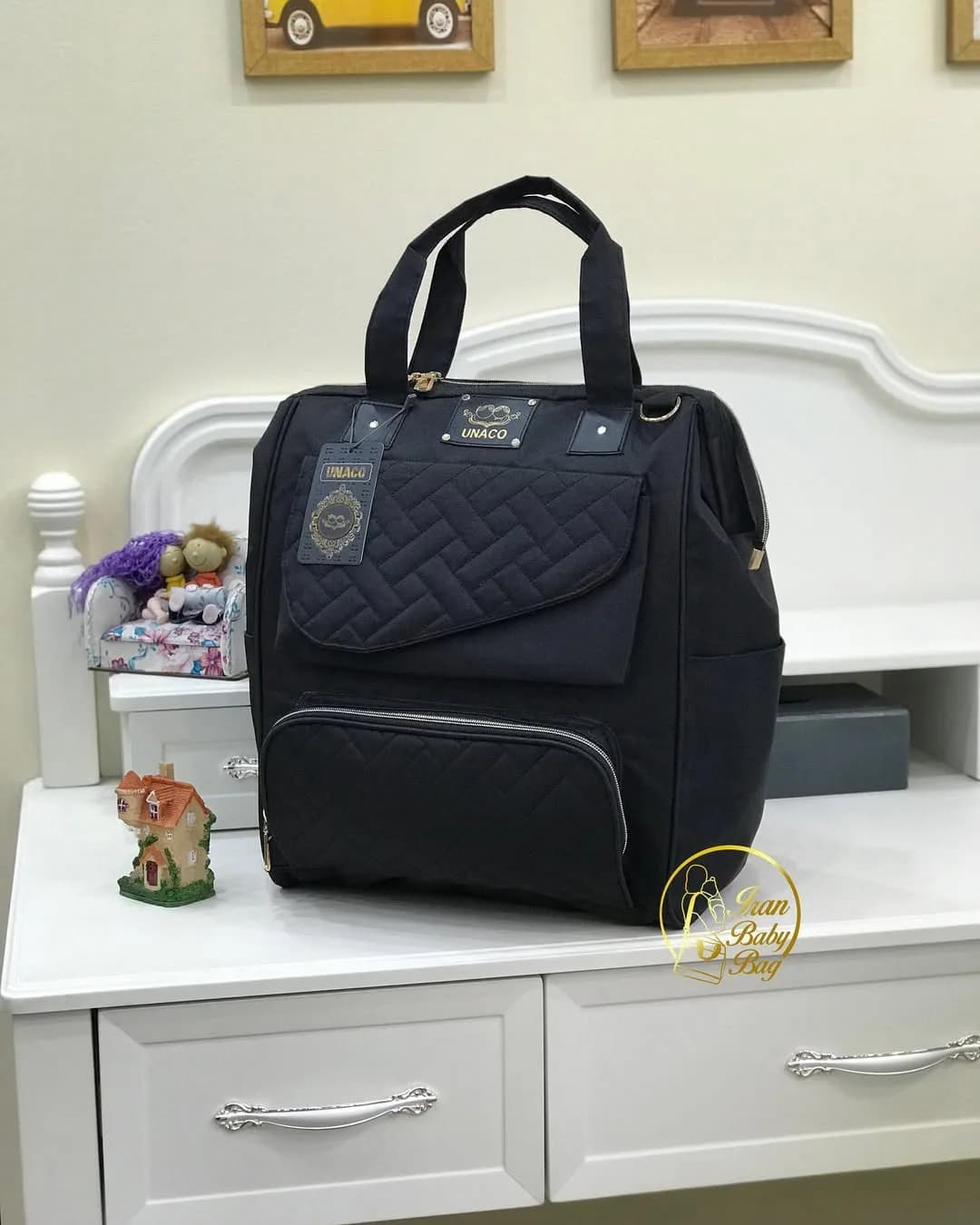 کیف لوازم نوزاد مدل دنیز یوناکو، رنگ مشکی، دوشی و دستی