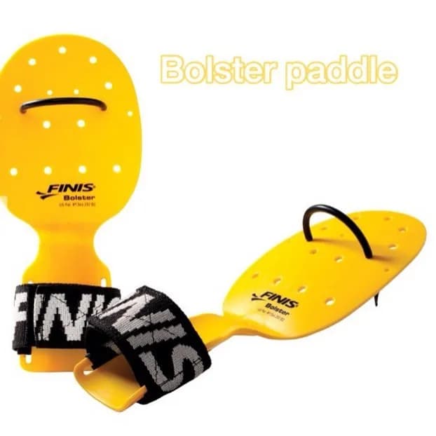 کفی دست Bolster Paddles فینیس، رنگ زرد و مشکی، جنس پلاستیک، تختی سوراخدار، بنددار