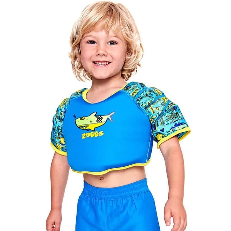 جلیقه شنا کودک Deep Sea Water Wings زاگز، رنگ آبی و زرد، طرح شخصیت کارتونی، بدون آستین، کوتاه