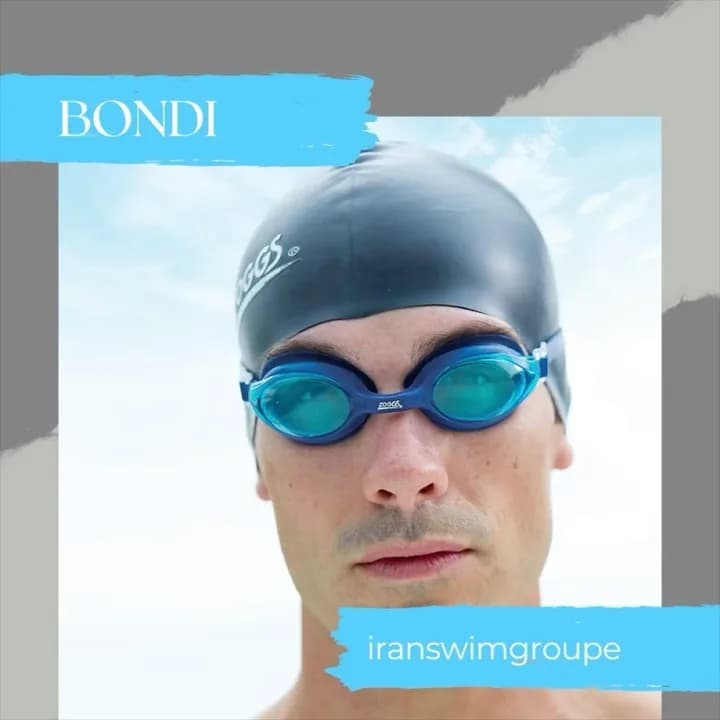 عینک شنا Bondi ضدبخار زاگز، رنگ آبی، جنس پلاستیک، حرفهای