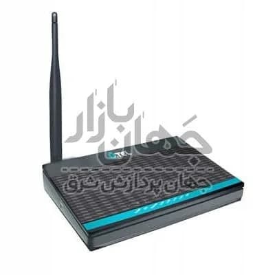 مودم روتر وایرلس یوتل A154 ADSL، رنگ مشکی و آبی، جنس پلاستیک، مستطیلی با آنتن