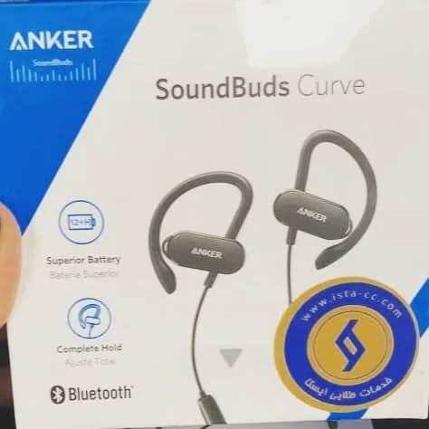 هندزفری انکر SoundBuds Curve Anker، رنگ مشکی، جنس پلاستیک، قلابدار، بیسیم