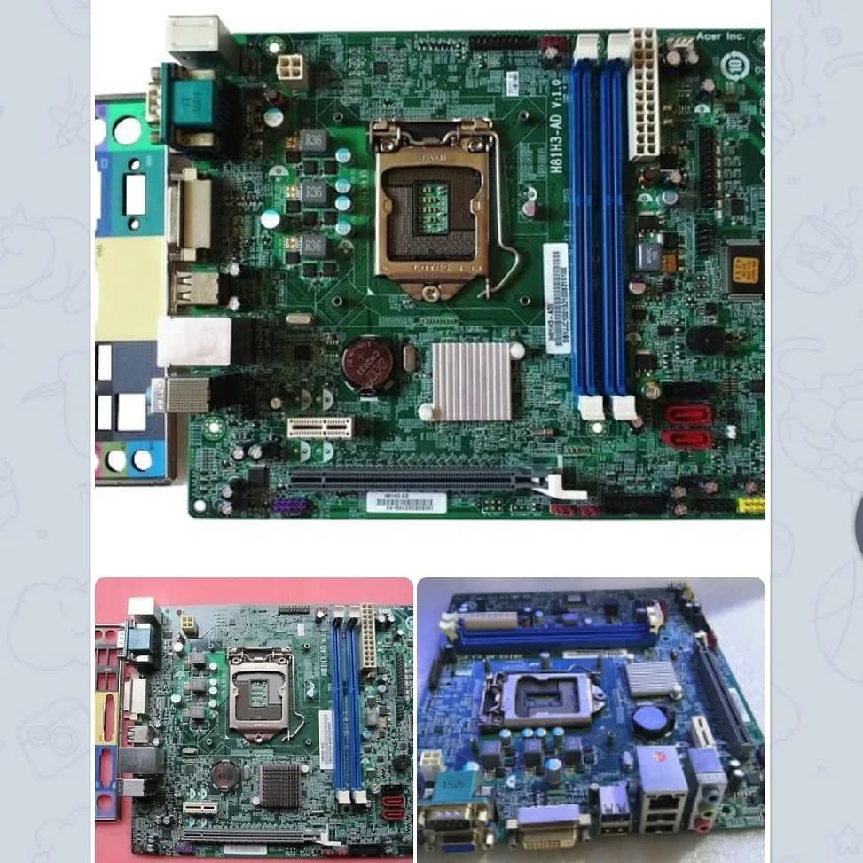 مادربرد ایسر H81H3-AD سوکت ۱۱۵۰ Acer، رنگ سبز و آبی، جنس فلز و پلاستیک، قطعه سختافزاری