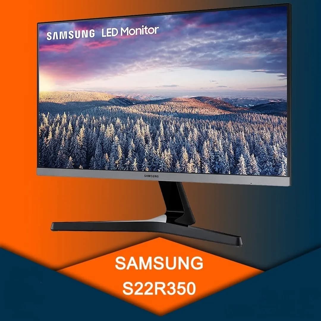 مانیتور سامسونگ S22R350 ۲۲ اینچ، رنگ مشکی و نقرهای، جنس پلاستیک، تخت