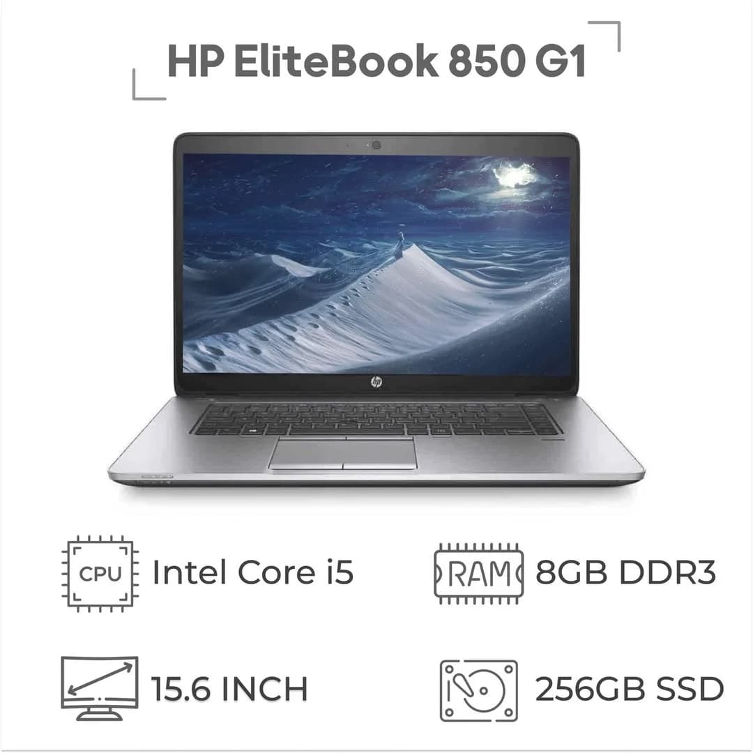 لپتاپ EliteBook 850 G1 اچپی، رنگ نقرهای، جنس فلز، ۱۵.۶ اینچ