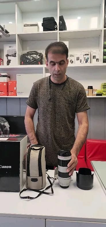 لنز 70-200mm تایپ III کانن، رنگ سفید و مشکی، جنس فلز و پلاستیک، تله فوتو