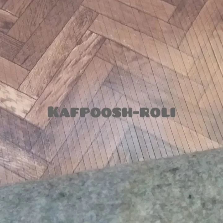 کفپوش رولی طرح پارکت جناقی، رنگ قهوه‌ای و خاکستری، جنس پلاستیک، طرح هندسی