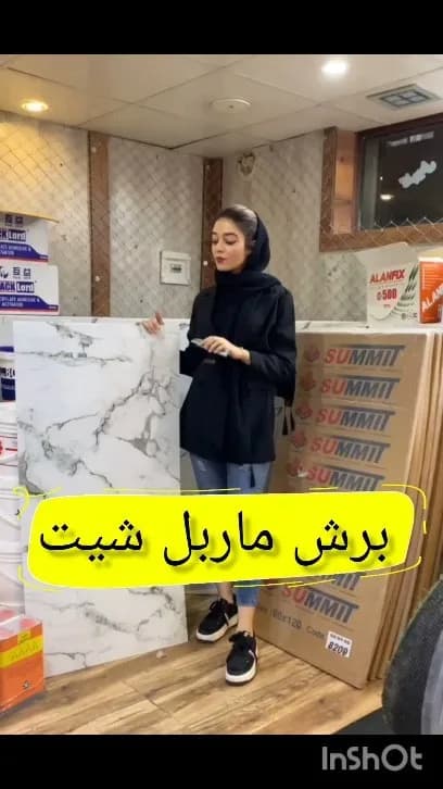 ماربل شیت سنگ مصنوعی، رنگ سفید و خاکستری، ورق