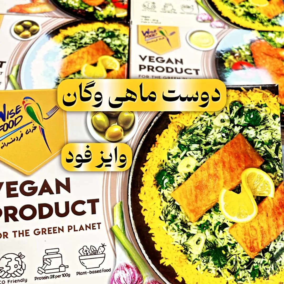 دوست ماهی وگان وایزفود، رنگ نارنجی و زرد، تکه ماهی