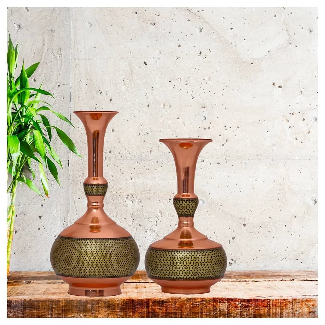 گلدان مس و خاتم