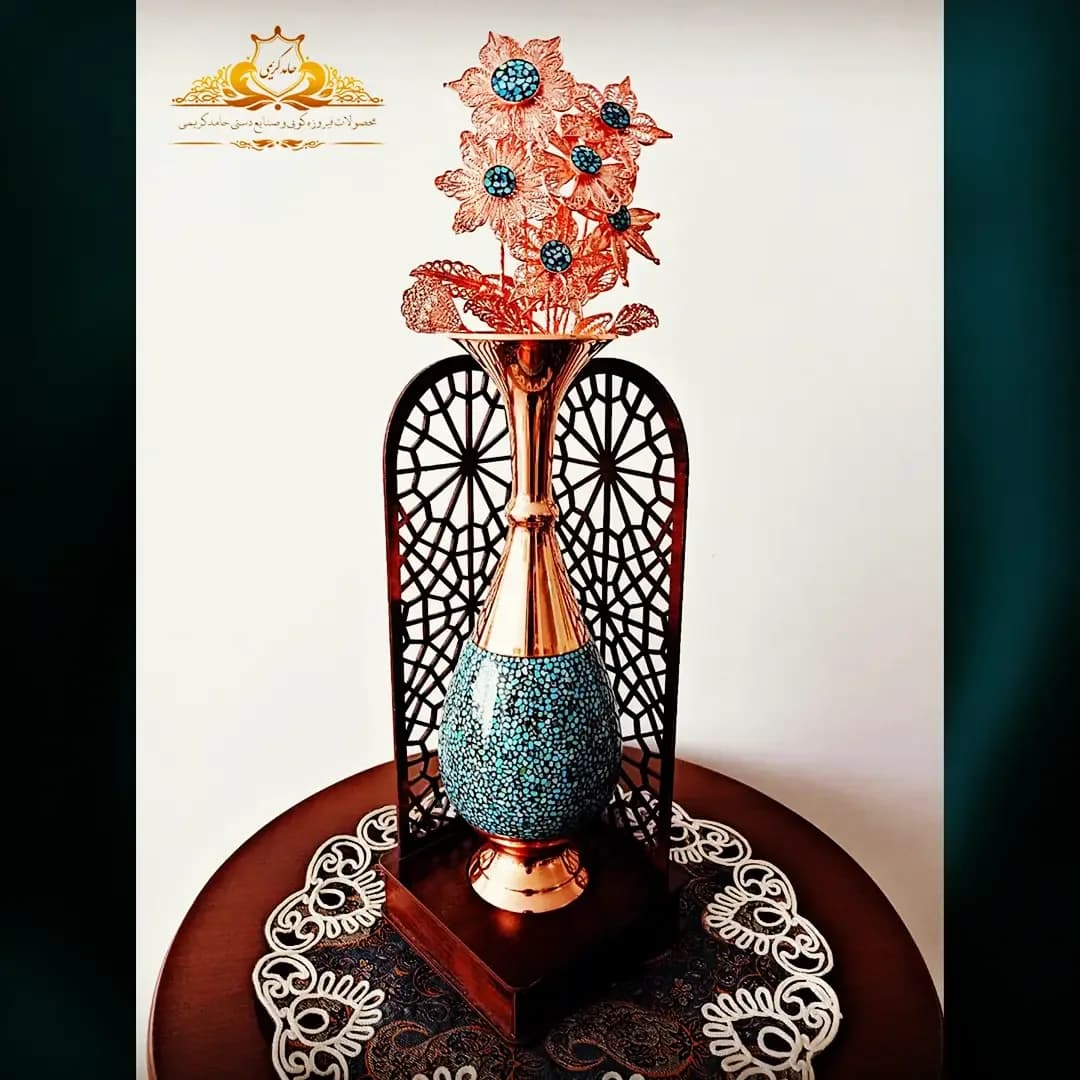 شاخه گل مس و فیروزه