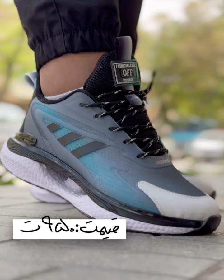 کتانی اسپرت طوسی و آبی آدیداس