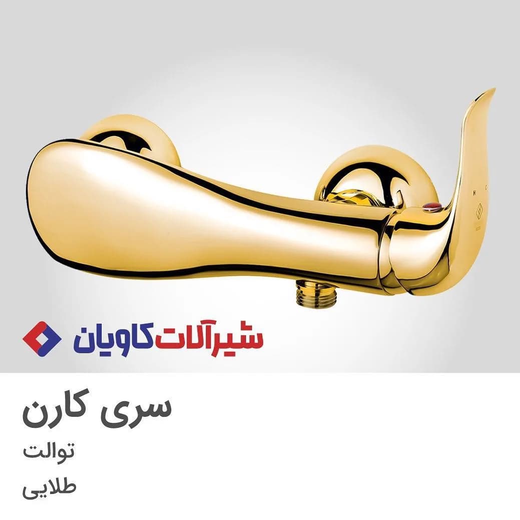 شیر توالت سری کارن کاویان، رنگ طلایی، جنس فلز، مدرن