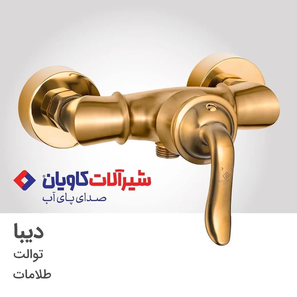 شیر توالت دیبا طلامات کاویان، جنس فلز، اهرمی دیواری